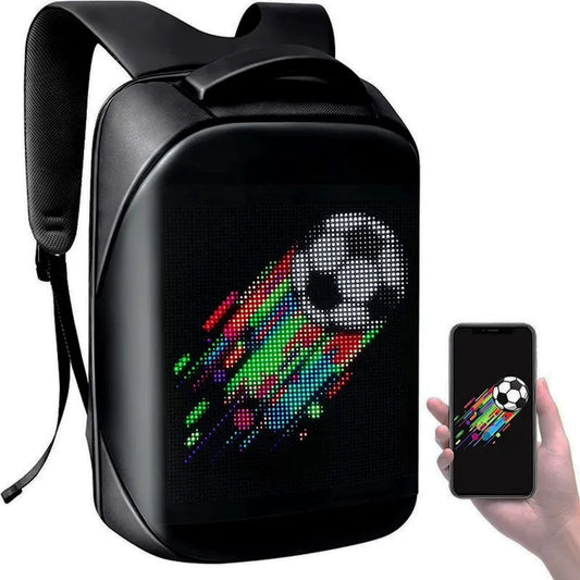 LED Backpack screen with app and hand controlling display 